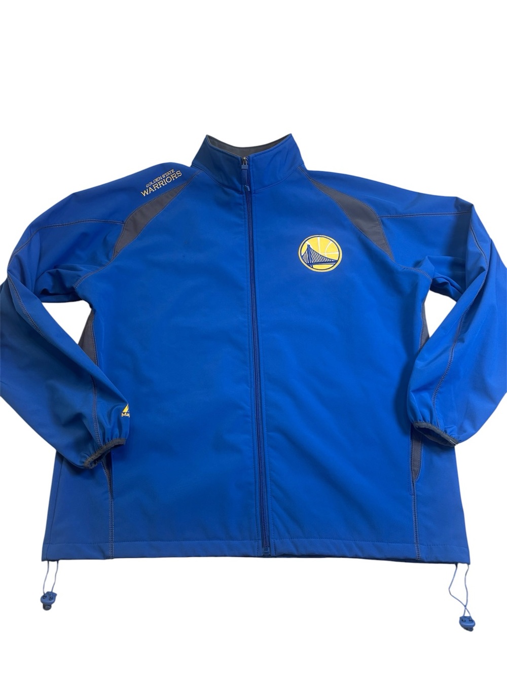 Golden State Warriors Majestic Apex Softshell Jacket 2XT Big Tall Full Zip Blue